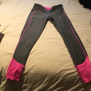 Grey and pink gym pants